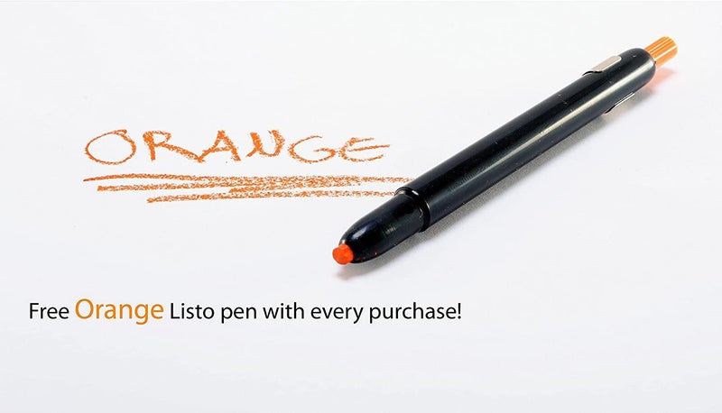 LISTO 1620 Grease Marking Pencils, Box of 12 (Colors: Black, Blue, Red, White) - Includes 1 Orange Pencil - Image 2